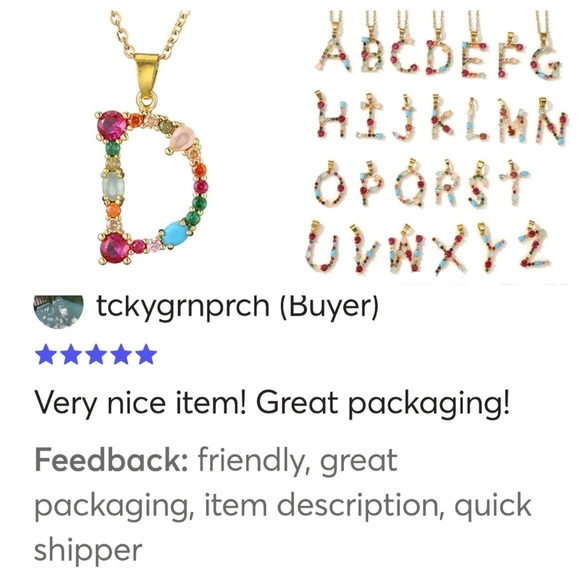 X Initial Pendant Necklace Multi-color Rhinestones Gold Tone Chain - Picture 9 of 16